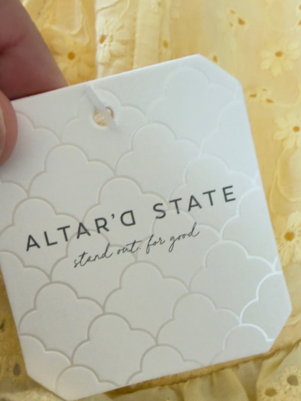 Altar'd State Lindsey Yellow Eyelet Ruffle Dress - Picture 6 of 9